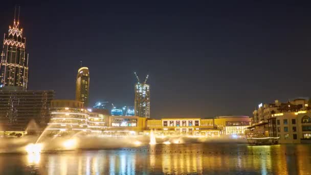 Dubai Uae March 2020 Втішайтеся Танцюванням Dubai Fountain Розташований Озері — стокове відео