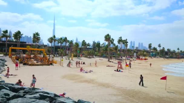 Dubai Emirados Árabes Unidos Março 2020 Linha Praia Mer Com — Vídeo de Stock