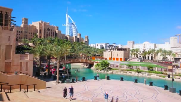 Дубай Оаэ Марта 2020 Комплекс Souk Madinat Jumeirah Рынка Включает — стоковое видео