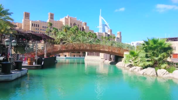 Dubai Uae March 2020 Park Area Souk Madinat Jumeirah Market — Stock Video