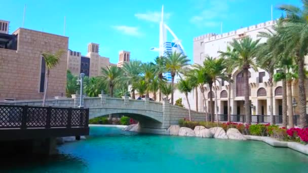 Dubai Uea March 2020 Kanal Sempit Pasar Souk Madinat Jumeirah — Stok Video