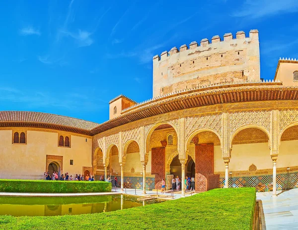 Granada Spain September 2019 Historic Court Myrtles Nasrid Palace Alhambra — Stock Photo, Image