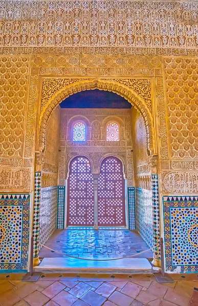 Granada Ισπανια Σεπτεμβριου 2019 Πλούσια Διακοσμημένη Θέση Στο Ambassadors Hall — Φωτογραφία Αρχείου