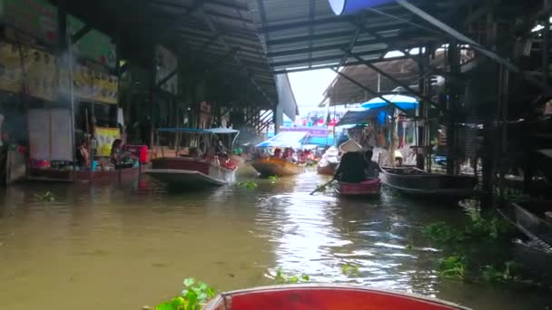 Damnoen Saduak Thailand Május 2019 Hajókirándulás Feszes Csatornán Keresztül Ton — Stock videók