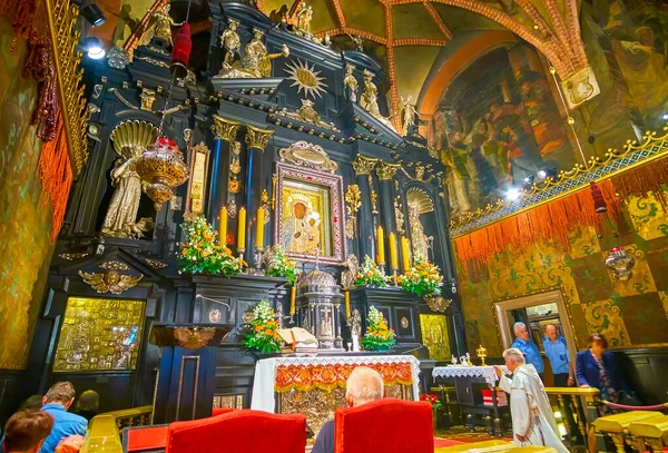 Czestochowa Poland June 2018 Mass Chapel Our Lady Czestochowa Black — стокове фото