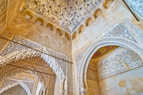 Granada Espanha Setembro 2019 Detalhes Interior Salão Dos Reis Localizado — Fotografia de Stock