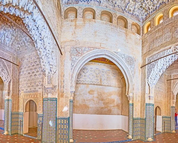 Granada Hiszpania Wrzesień 2019 Pałac Lwów Nasrid Palace Alhambra Szczyci — Zdjęcie stockowe