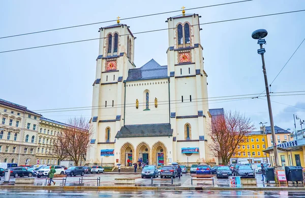 Salzburg Österreich März 2019 Die Riesige Neugotische Pfarrkirche Andreas Mit — Stockfoto