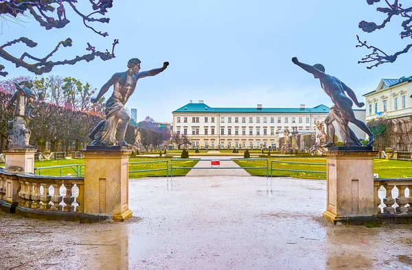Salzburg Österreich März 2019 Die Statuengruppe Griechischen Stil Auf Der — Stockfoto