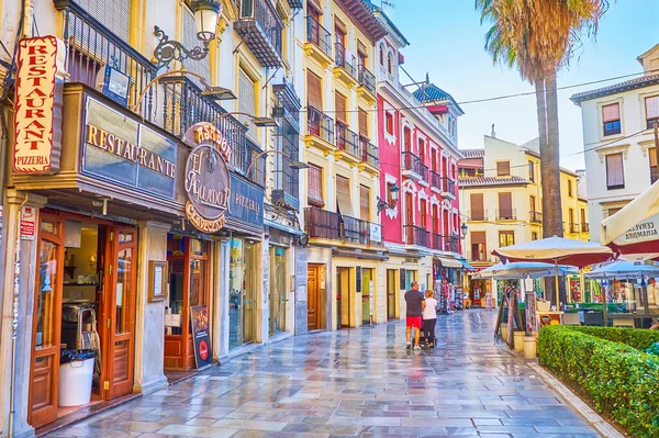 Granada Spain September 2019 Promenera Den Natursköna Calle Capuchinas Gatan — Stockfoto