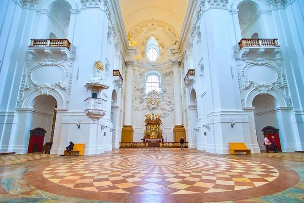 Salzburg Austria March 2019 Interior Collegiate Church Mosaic Stone Floor — Stock Photo, Image