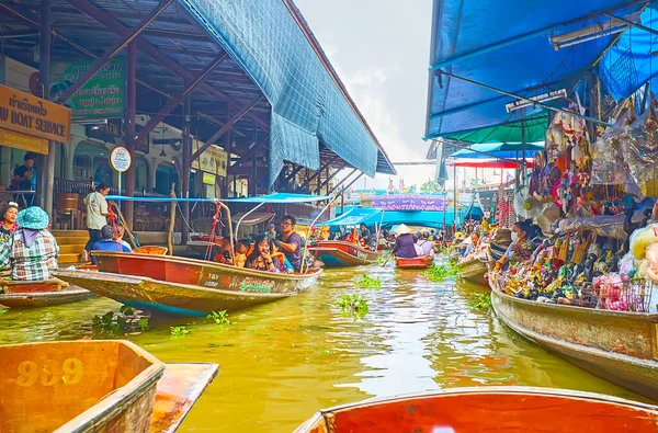 Damnoen Saduak Thaïlande Mai 2019 Canal Animé Ton Khem Marché — Photo