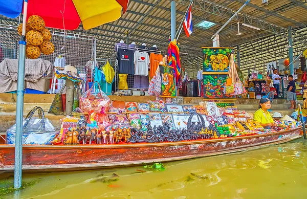 Damnoen Saduak Thaïlande Mai 2019 Une Excursion Bateau Long Des — Photo