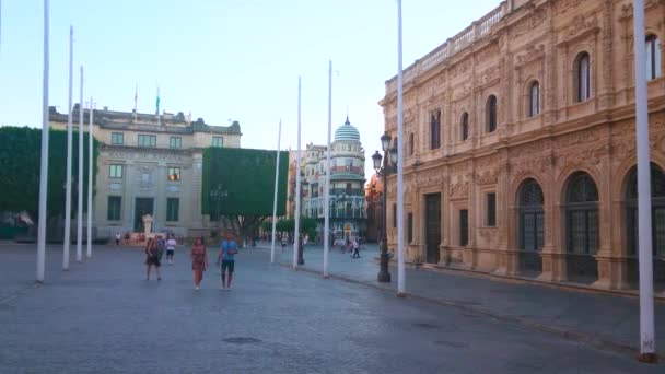 Seville Hiszpania Wrzesień 2019 Przejdź Się Placu San Francisco Obserwuj — Wideo stockowe