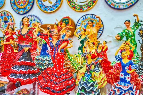 Verbazingwekkende Porseleinen Beeldjes Van Flamencodansers Zijn Perfecte Souvenirs Van Arcos — Stockfoto