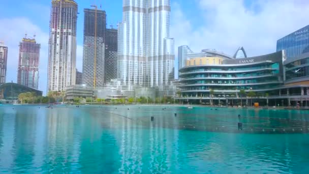 Dubai Vae März 2020 Beeindruckender Burj Khalifa Turm Mit Dubai — Stockvideo