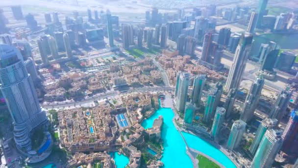 Dubai Förenade Arabemiraten Mars 2020 Njut Flygutsikt Från Burj Khalifa — Stockvideo