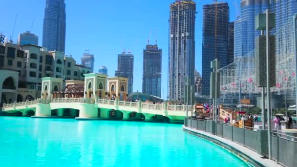 Dubai Bae Mart 2020 Nsanlar Mart Dubai Modern Yüksek Binalar — Stok video