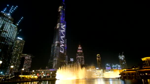 Dubai Bae Mart 2020 Mart Dubai Burj Halife Deki Işık — Stok video