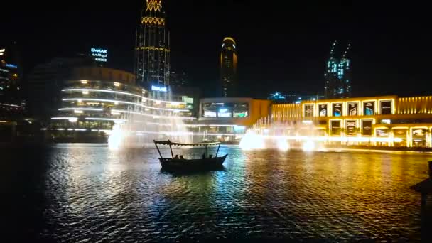 Dubai Émirats Arabes Unis Mars 2020 Panorama Avec Bateau Plaisance — Video