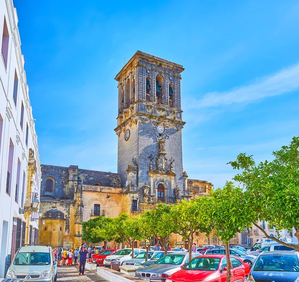 Arcos Spanien September 2019 Det Höga Klocktornet Minor Basilica Santa — Stockfoto