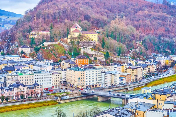 Salzburg Austria Marzo 2019 Disfrute Una Gran Vista Desde Colina — Foto de Stock