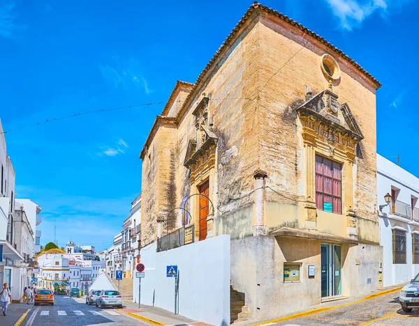 Arcos スペイン 2019年9月23日 中世の外観サン ミゲル教会 プエブロ ブランコ 白の町 9月23日にアルコスのコレデラ通りに位置 — ストック写真
