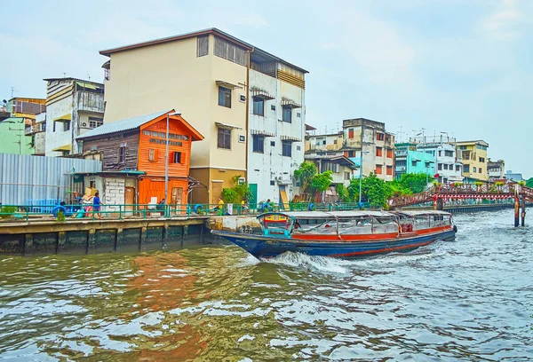 Бангкок Таиланд Мая 2019 Года Паром Плывет Бедному Району Старейшего — стоковое фото
