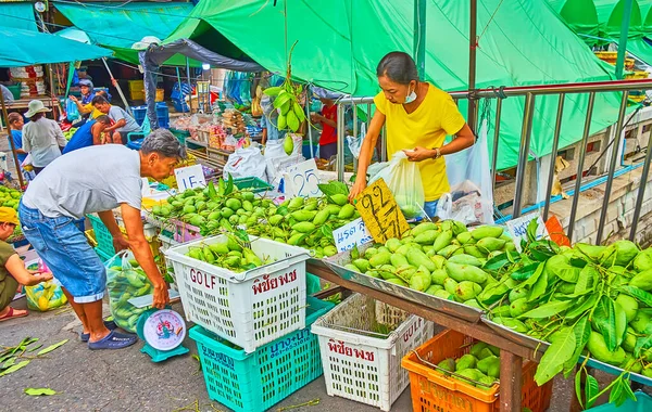Bangkok Tailandia Mayo 2019 Los Puestos Del Mercado Frutas Mahanak — Foto de Stock