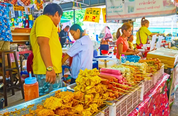 Bangkok Thailand Травня 2019 Темаркет Пропонує Глибоку Смажену Свинину Каструлі — стокове фото