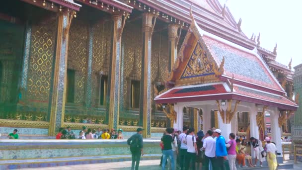 Bangkok Thailand Mei 2019 Toeristen Nemen Paviljoen Gelegen Prachtige Phra — Stockvideo