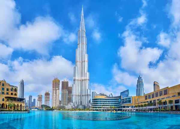 Dubai Uae March 2020 Cityscape Modern Downtown District Burj Khalifa — Stock Photo, Image