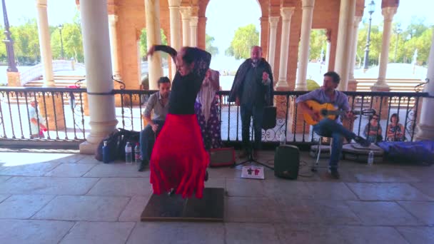 Seville Španělsko Října 2019 Plaza Espana Nejlepším Místem Nalezení Skupiny — Stock video