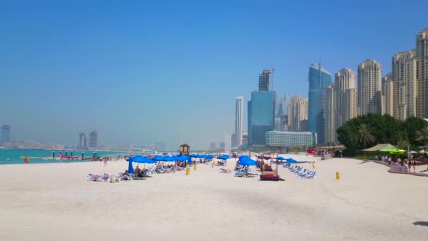 Dubai Emiratos Árabes Unidos Marzo 2020 Playa Jbr Marina Una — Vídeo de stock