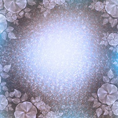 Vintage duvar kağıdı, Çiçek vinyet, bej mavi