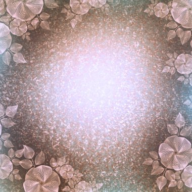 Vintage duvar kağıdı, Çiçek vinyet, bej