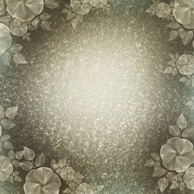 Vintage duvar kağıdı, çiçek vinyet, gri