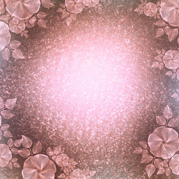 Vintage duvar kağıdı, çiçek vinyet, krem ve pembe