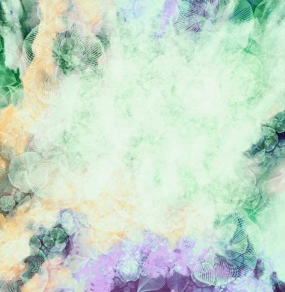 Soyut çiçek arka plan, turuncu-yeşil