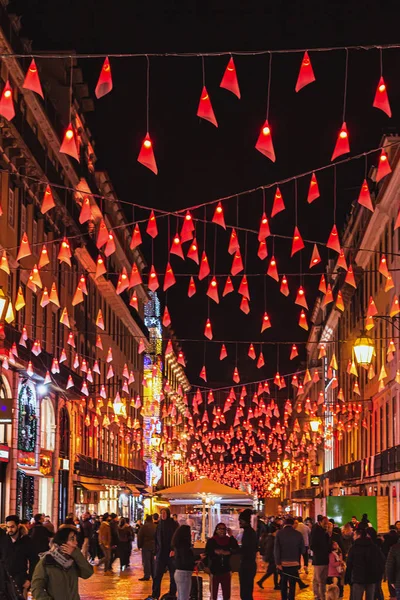 Christmas decorations in Lisbon, street lighting, Portugal