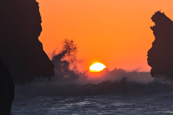 Sunset on Adraga Beach, Power of Nature, Sintra, Portugal