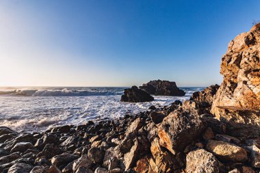 Adraga Sahili 'nde gün batımı, Doğanın Gücü, Sintra, Portekiz
