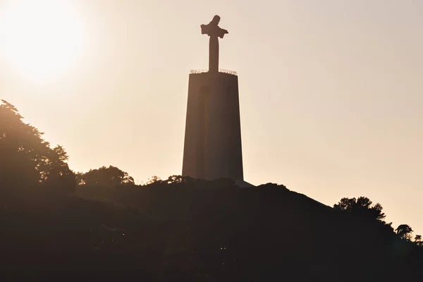 Widok Króla Chrystusa Almada Lizbona Portugalia — Zdjęcie stockowe