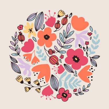 Fantezi çiçekler kartı