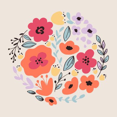 Fantezi çiçekler kartı