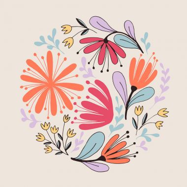 Fantezi çiçekler kartı