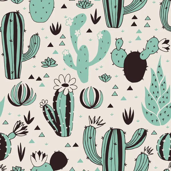 Modèle sans couture cactus — Image vectorielle