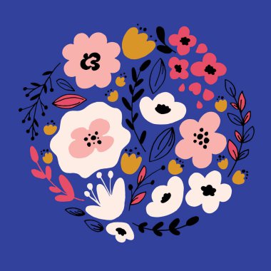 Fantezi çiçekler el çekilmiş.