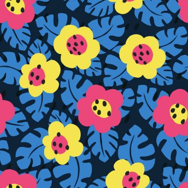 Tropikal çiçek kartı