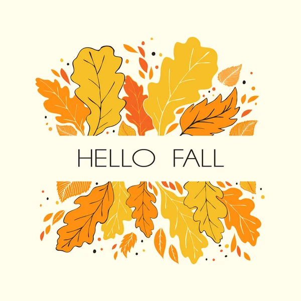 Hola tarjeta de otoño — Vector de stock